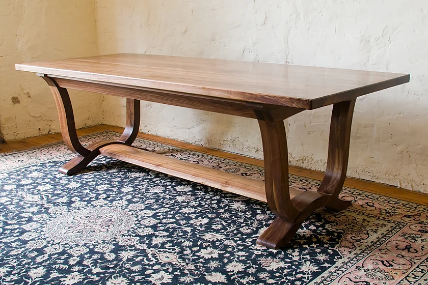 Walnut refectory style dining table